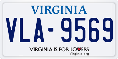 VA license plate VLA9569