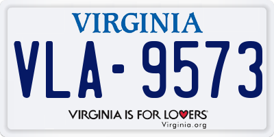 VA license plate VLA9573