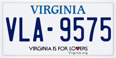 VA license plate VLA9575