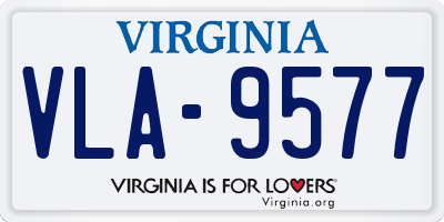 VA license plate VLA9577
