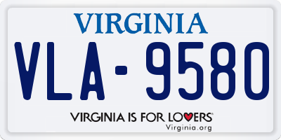 VA license plate VLA9580