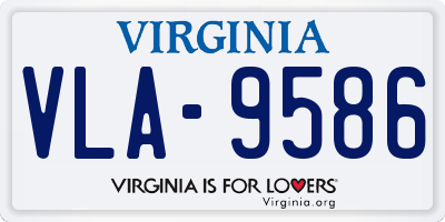 VA license plate VLA9586