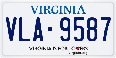 VA license plate VLA9587