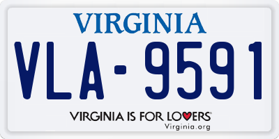 VA license plate VLA9591