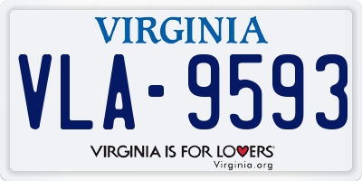 VA license plate VLA9593