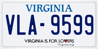 VA license plate VLA9599