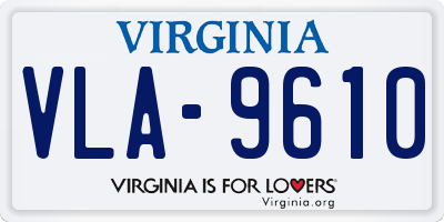 VA license plate VLA9610