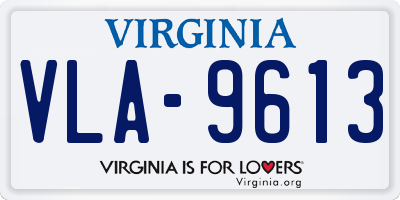 VA license plate VLA9613