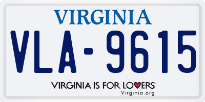 VA license plate VLA9615