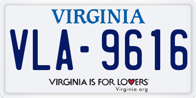 VA license plate VLA9616