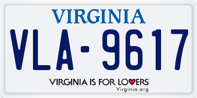VA license plate VLA9617