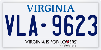 VA license plate VLA9623