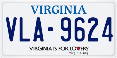 VA license plate VLA9624