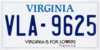 VA license plate VLA9625