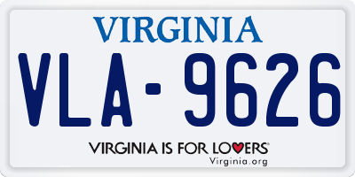 VA license plate VLA9626