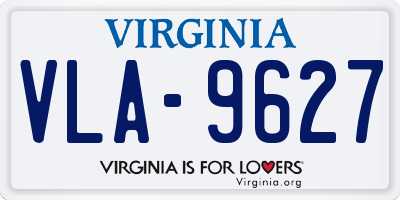 VA license plate VLA9627