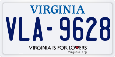 VA license plate VLA9628