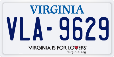 VA license plate VLA9629