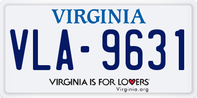 VA license plate VLA9631