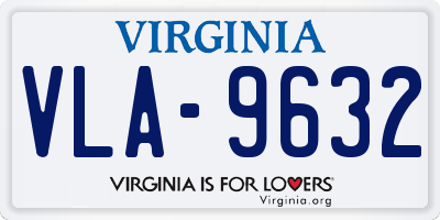 VA license plate VLA9632