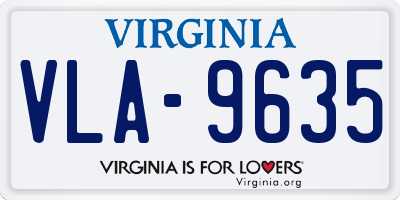 VA license plate VLA9635