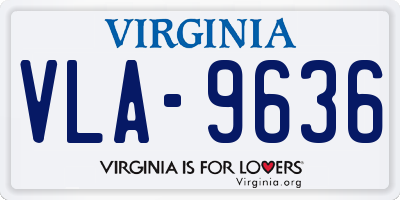 VA license plate VLA9636
