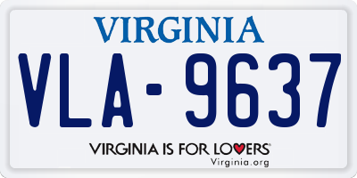 VA license plate VLA9637