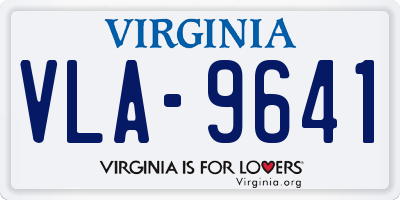 VA license plate VLA9641