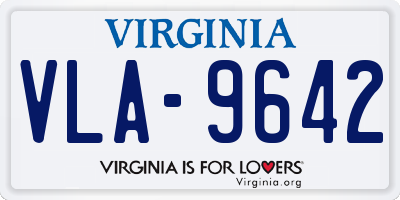 VA license plate VLA9642