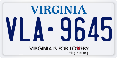 VA license plate VLA9645
