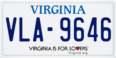 VA license plate VLA9646