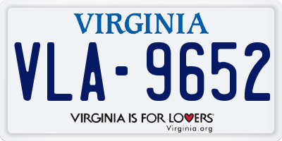 VA license plate VLA9652