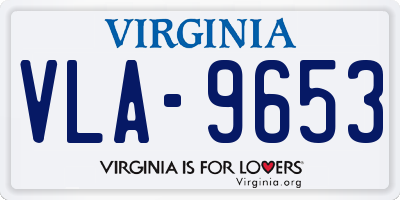 VA license plate VLA9653