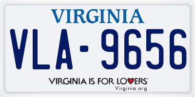 VA license plate VLA9656