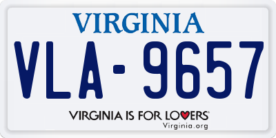VA license plate VLA9657