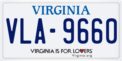 VA license plate VLA9660