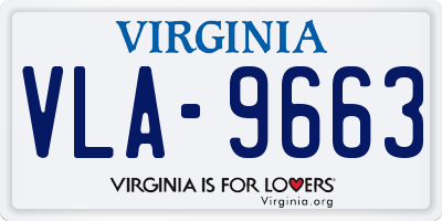 VA license plate VLA9663
