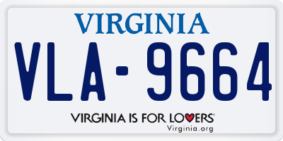 VA license plate VLA9664