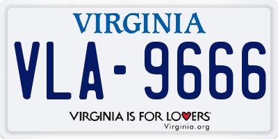 VA license plate VLA9666