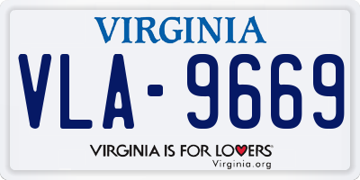 VA license plate VLA9669