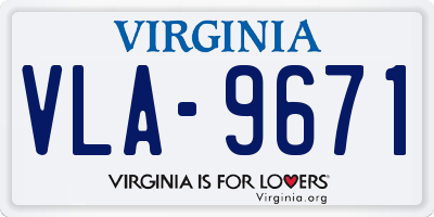 VA license plate VLA9671