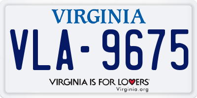 VA license plate VLA9675