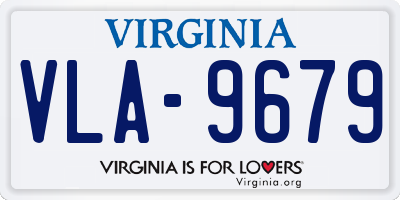 VA license plate VLA9679