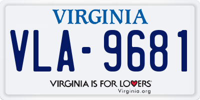VA license plate VLA9681