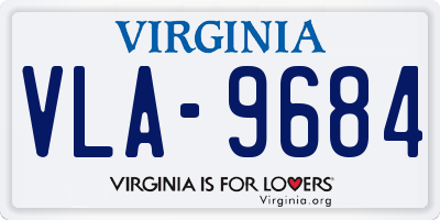 VA license plate VLA9684