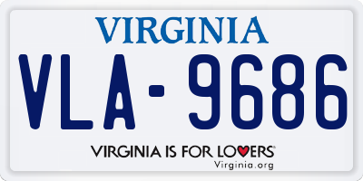 VA license plate VLA9686