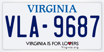 VA license plate VLA9687