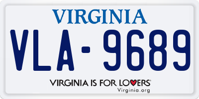 VA license plate VLA9689