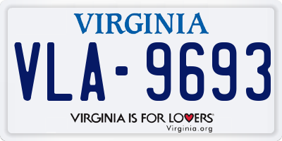 VA license plate VLA9693