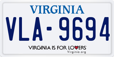 VA license plate VLA9694